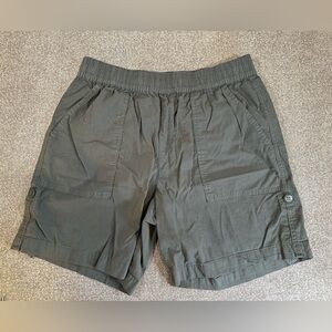 Sanctuary Standard Surplus Cuffed Button Strap Shorts 29 Green 97% Cotton